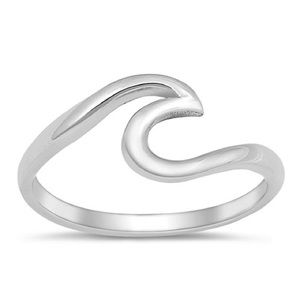 Wave Ring In Genuine 925 Sterling Silver